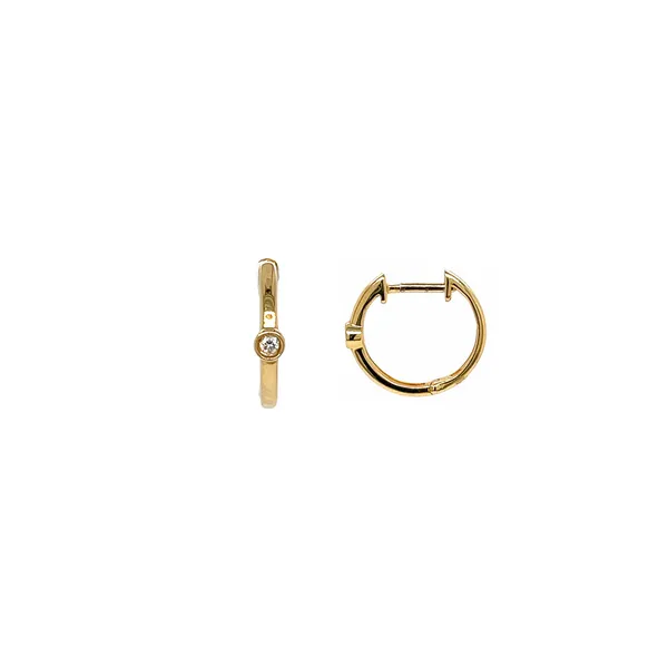 14KY 0.03ctw Small Diamond Hoop Earrings Image 2 Diamonds Direct St. Petersburg, FL
