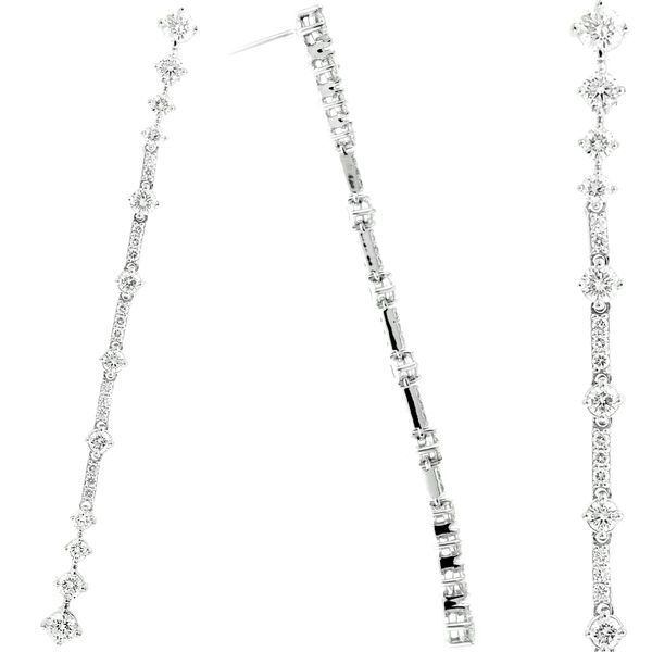14KW 1.85ctw Diamond Dangle Earrings Diamonds Direct St. Petersburg, FL