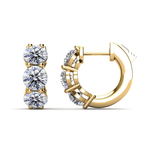 14KY 1.00ctw Diamond Hoop Earrings Diamonds Direct St. Petersburg, FL