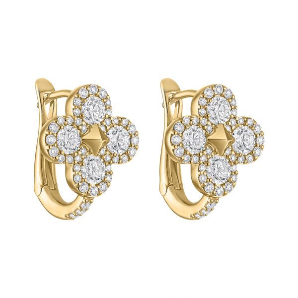 14KY 1.55ctw Diamond Clover Fashion Earrings Diamonds Direct St. Petersburg, FL