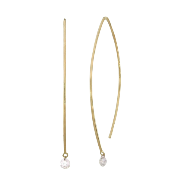 18KY 0.18ctw Diamond Dangle Threader Earrings Diamonds Direct St. Petersburg, FL
