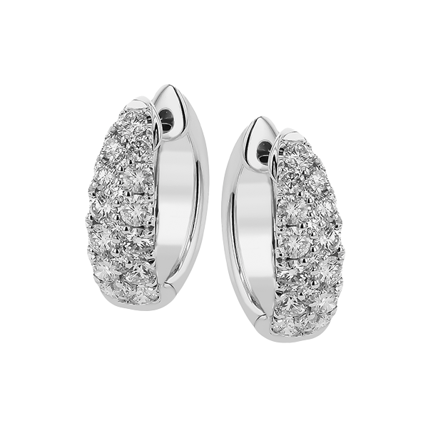 18KW 1.00ctw Diamond Hoop Earrings Diamonds Direct St. Petersburg, FL