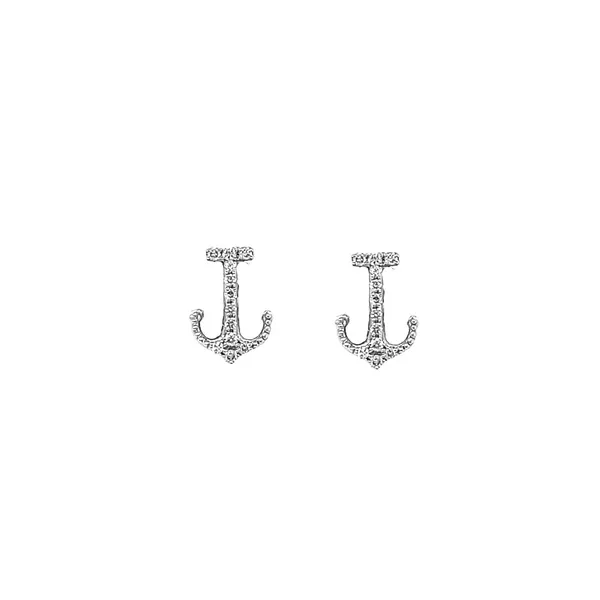 14KW 0.08ctw Diamond Anchor Stud Earrings Diamonds Direct St. Petersburg, FL