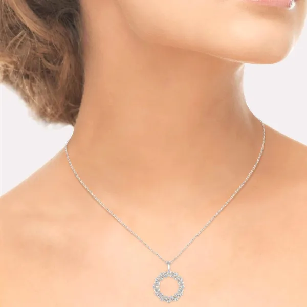 10KW 0.15ctw Diamond Circle Pendant
