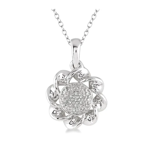 Sterling Silver 0.03ctw Twisted Diamond Necklace Diamonds Direct St. Petersburg, FL