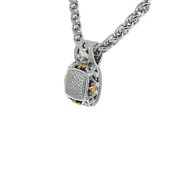 PiyaRo Sterling Silver & 14KY 0.60ctw Diamond Cluster Necklace Image 2 Diamonds Direct St. Petersburg, FL