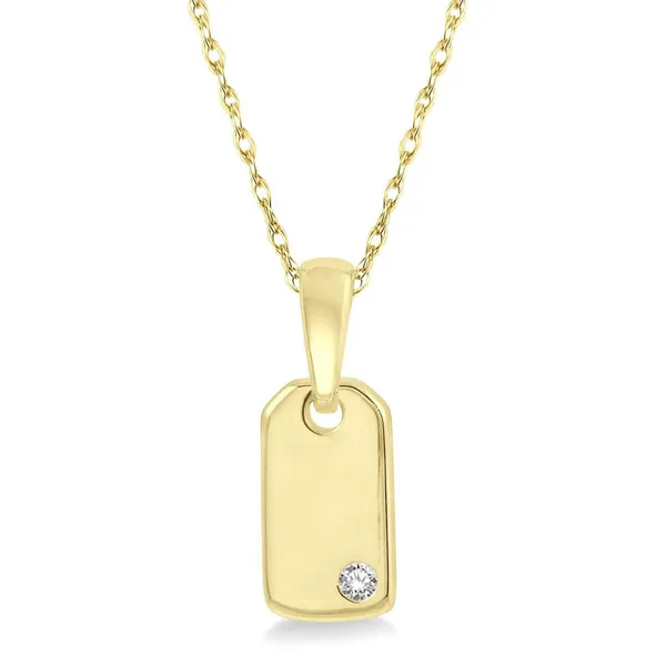 10KY 0.02ctw Diamond Dog Tag Pendant Diamonds Direct St. Petersburg, FL