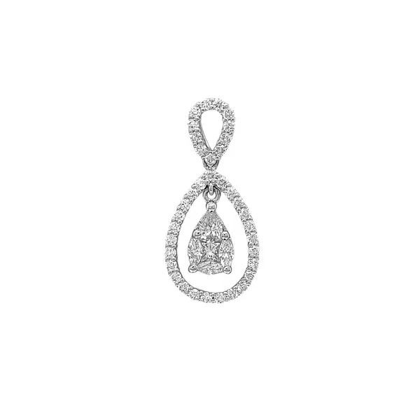 18KW 0.64ctw Diamond Drop Pendant Diamonds Direct St. Petersburg, FL
