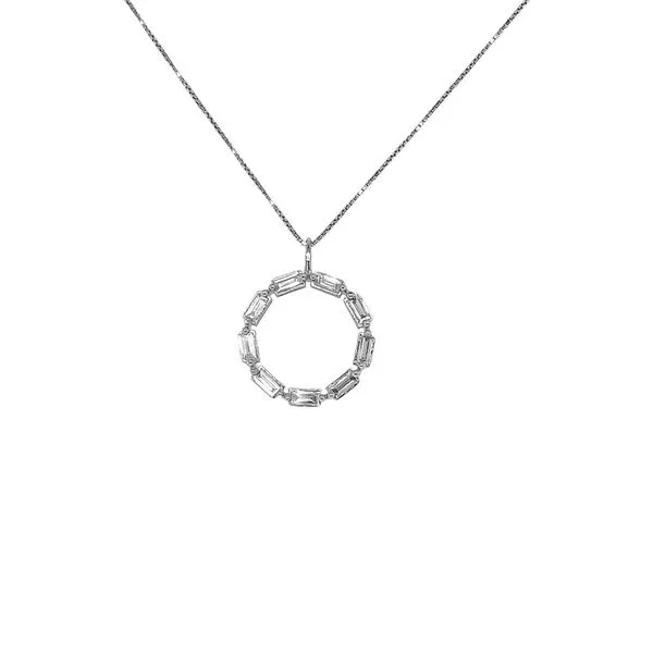 10KW 0.38ctw Baguette Diamond Circle Pendant Diamonds Direct St. Petersburg, FL