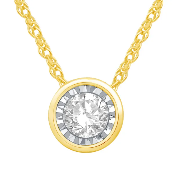 10KY 0.35ct Diamond Bezel Set Solitaire Necklace Diamonds Direct St. Petersburg, FL