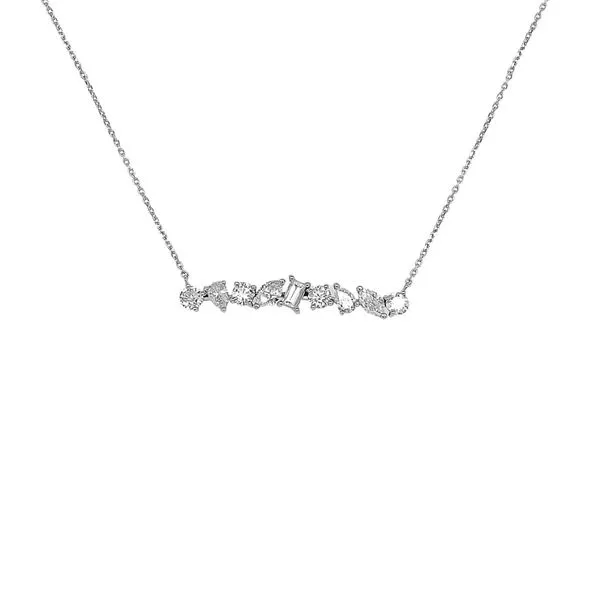 18KW 0.90ctw Diamond Bar Fashion Necklace Diamonds Direct St. Petersburg, FL
