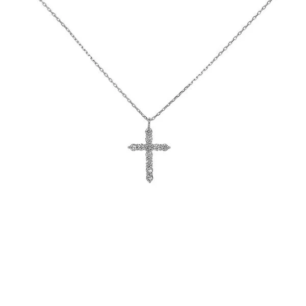 18KW 0.20ctw Diamond Cross Pendant Diamonds Direct St. Petersburg, FL