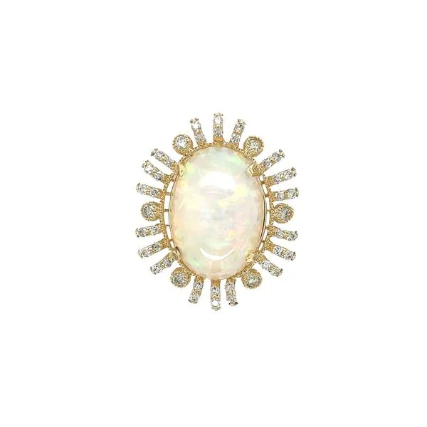 14KY 8.76ctw Opal and Diamond Pendant Diamonds Direct St. Petersburg, FL