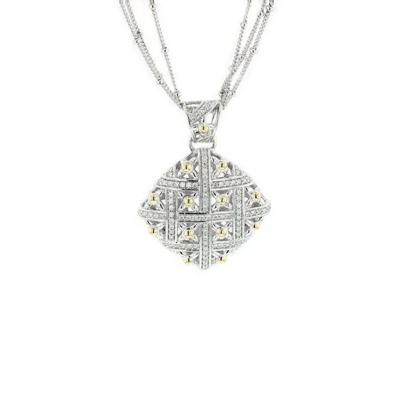 PiyaRo Sterling Silver & 14KY Accent 0.87ctw Diamond Necklace Diamonds Direct St. Petersburg, FL