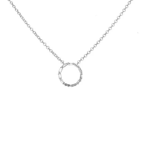 14KW 0.31ctw Baguette Diamond Circle Pendant Diamonds Direct St. Petersburg, FL