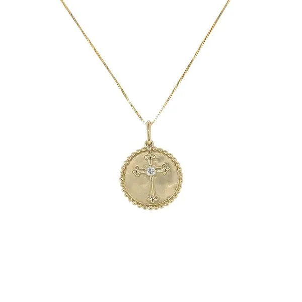 10KY 0.25ctw Diamond Cross Medallion Pendant Diamonds Direct St. Petersburg, FL