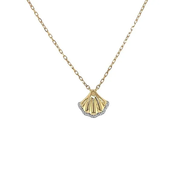 18KY 0.05ctw Diamond Shell Pendant Diamonds Direct St. Petersburg, FL