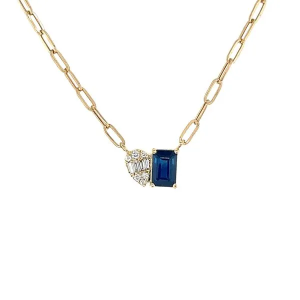 18KY 0.71ctw Diamond & Sapphire Fashion Pendant Diamonds Direct St. Petersburg, FL
