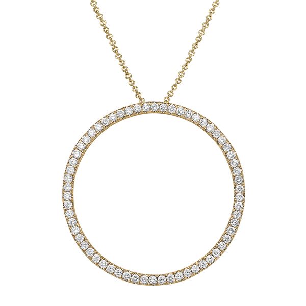 18KY 1.00ctw Diamond Fashion Circle Pendant Diamonds Direct St. Petersburg, FL