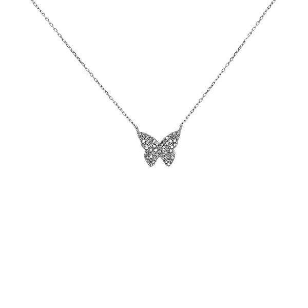 1988 Collection 18KW 0.11ctw Diamond Butterfly Pendant Diamonds Direct St. Petersburg, FL