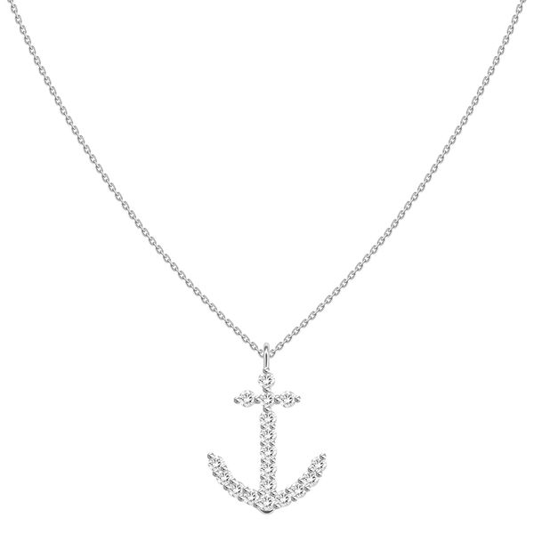18KW 0.11ctw Diamond Anchor Pendant Diamonds Direct St. Petersburg, FL