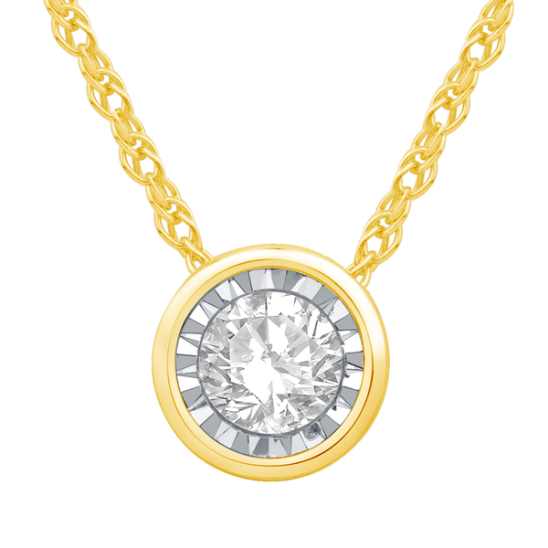 10KY 0.35ct Diamond Bezel Set Solitaire Necklace Diamonds Direct St. Petersburg, FL
