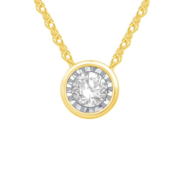 10KY 0.10ct Diamond Bezel Set Solitaire Necklace Diamonds Direct St. Petersburg, FL