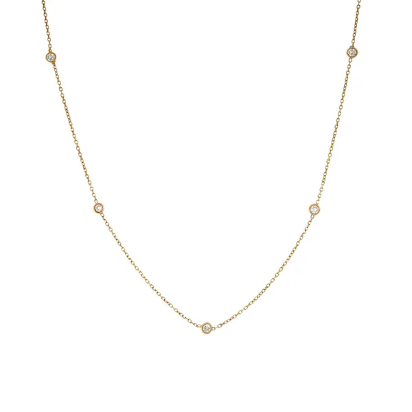 14KY 0.30ctw Diamond Station Necklace Diamonds Direct St. Petersburg, FL