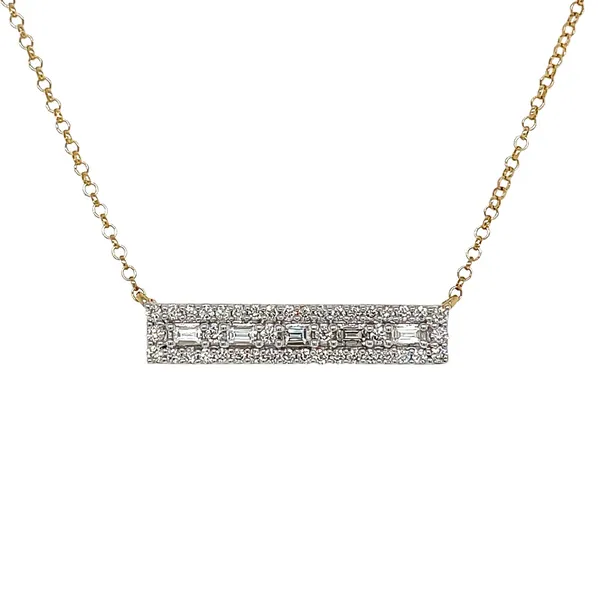 1988 Collection 14KY 0.49ctw Baguette Diamond Bar Necklace Diamonds Direct St. Petersburg, FL
