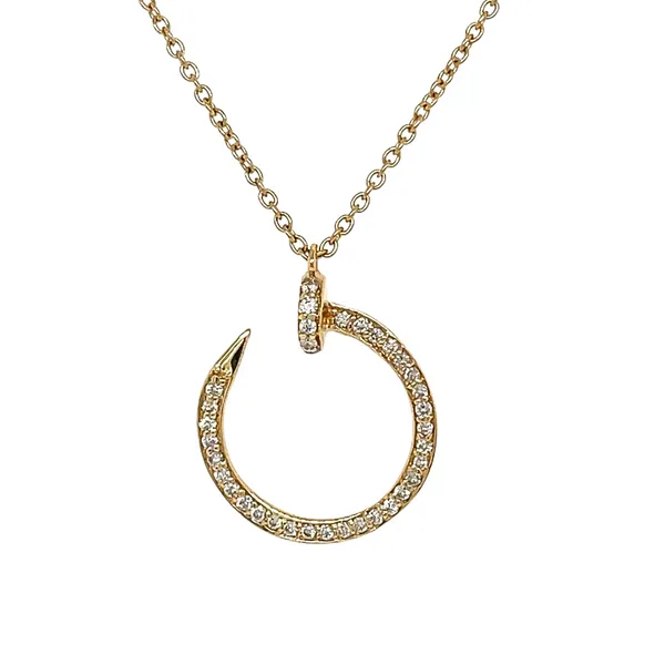 14KY 0.19ctw Diamond Open Circle Necklace Diamonds Direct St. Petersburg, FL