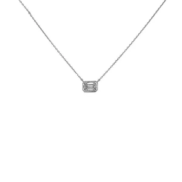 18KW 0.41ct Emerald Diamond Solitaire Pendant Diamonds Direct St. Petersburg, FL