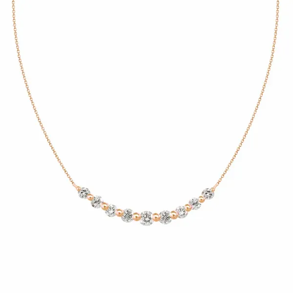 18KR 0.20ctw Curved Diamond Bar Necklace Diamonds Direct St. Petersburg, FL