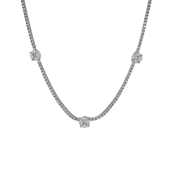 18KW 3.72ctw Diamond Cluster Necklace Diamonds Direct St. Petersburg, FL