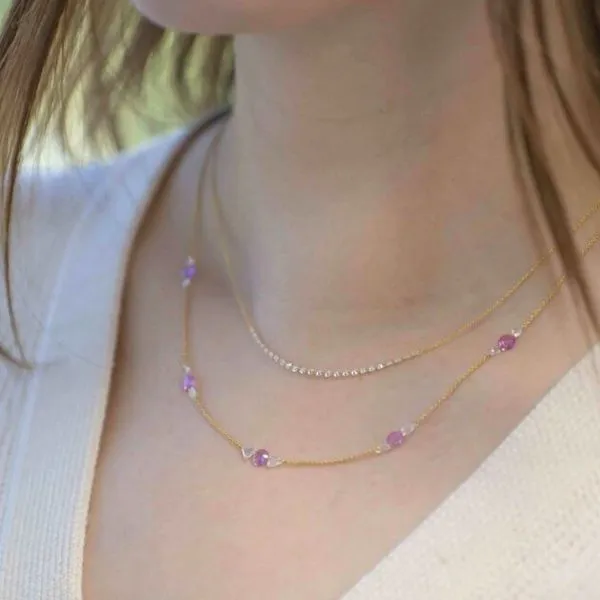 14KY 1.26ctw Diamond Line Necklace Image 2 Diamonds Direct St. Petersburg, FL