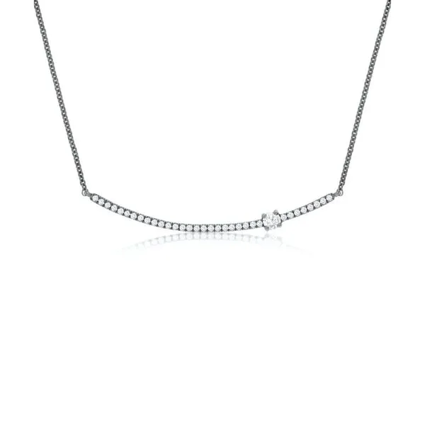 14KW 0.16ctw Diamond Fashion Bar Necklace Diamonds Direct St. Petersburg, FL