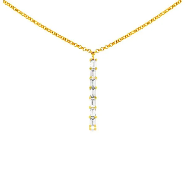 14KY 0.26ctw Baguette Diamond Bar Necklace Diamonds Direct St. Petersburg, FL