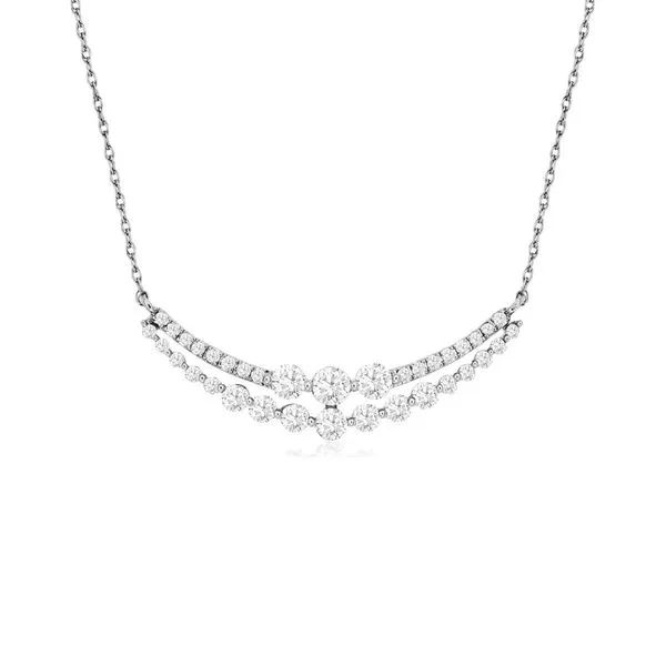 14KW 0.75ctw Diamond Double Bar Fashion Necklace Diamonds Direct St. Petersburg, FL