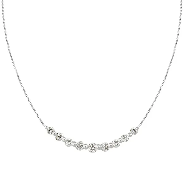1988 Collection 18KW 0.20ctw Curved Diamond Bar Necklace Diamonds Direct St. Petersburg, FL