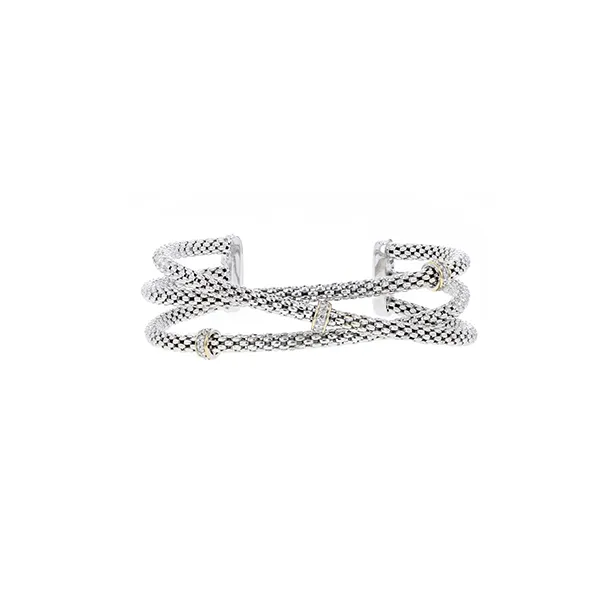 PiyaRo Sterling Silver Diamond Crisscross Bangle Bracelet Diamonds Direct St. Petersburg, FL
