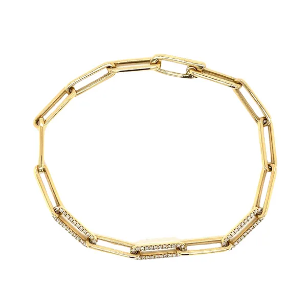 14KY 0.39ctw Diamond Paperclip Bracelet Diamonds Direct St. Petersburg, FL