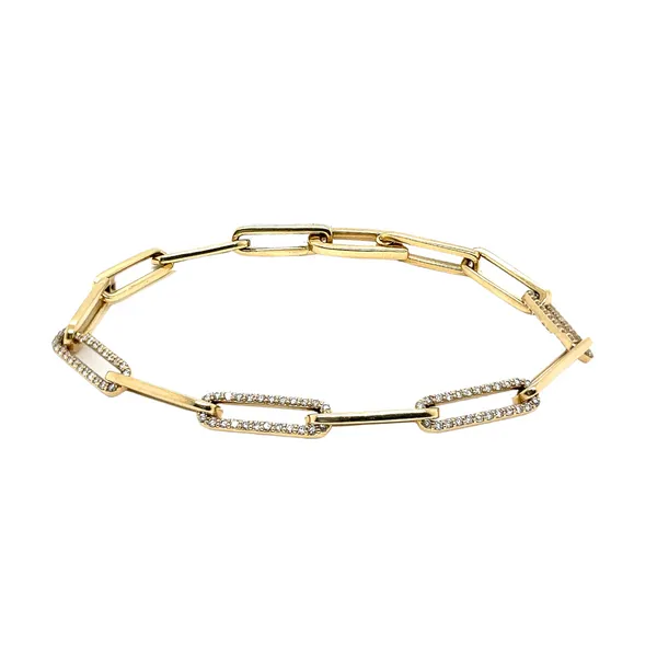 14KY Diamond Paperclip Bracelet Image 2 Diamonds Direct St. Petersburg, FL