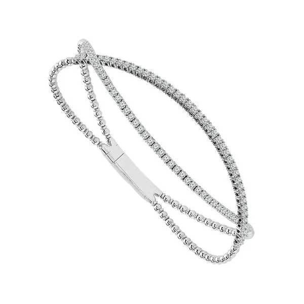14KW 1.00ctw Diamond Swirl Flexi Bangle Bracelet Diamonds Direct St. Petersburg, FL