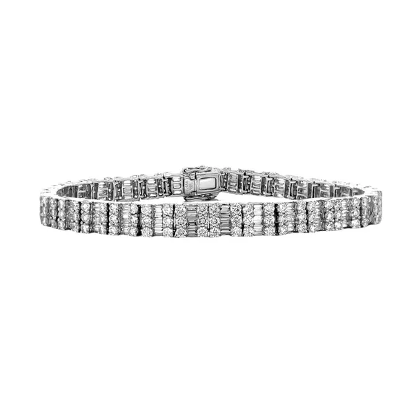 18KW 9.23ctw Baguette & Round Diamond Bracelet Diamonds Direct St. Petersburg, FL