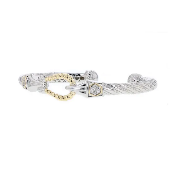 PiyaRo Sterling Silver & 14KY 0.30ctw Diamond Bangle Bracelet Image 2 Diamonds Direct St. Petersburg, FL