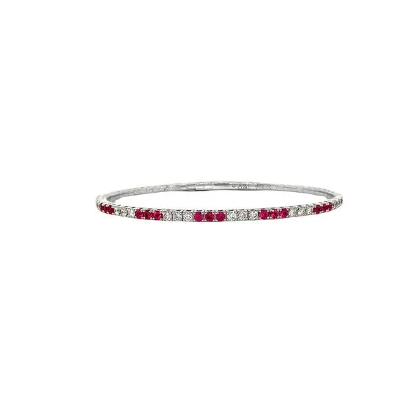 14KW 1.80ctw Ruby and Diamond Flexi Bangle Bracelet Diamonds Direct St. Petersburg, FL