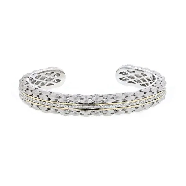PiyaRo Sterling Silver & 14KY 0.35ctw Diamond Bangle Bracelet Diamonds Direct St. Petersburg, FL