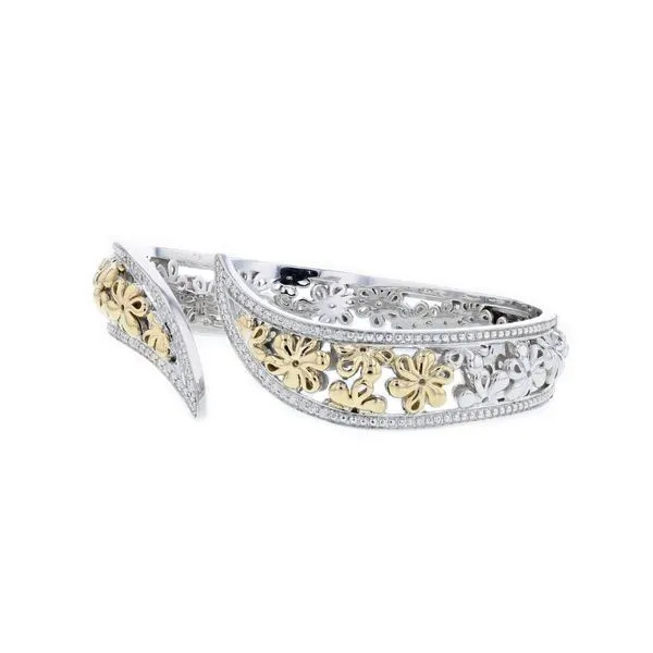 PiyaRo Sterling Silver & 14KY 0.32ctw Diamond Bangle Bracelet Image 2 Diamonds Direct St. Petersburg, FL