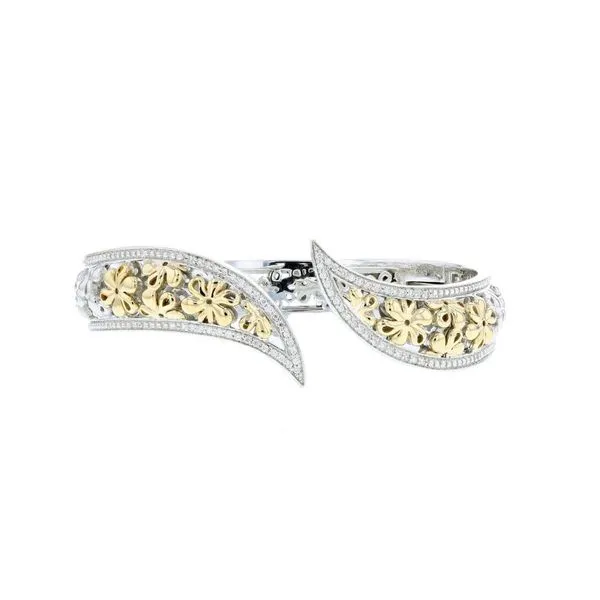 PiyaRo Sterling Silver & 14KY 0.32ctw Diamond Bangle Bracelet Diamonds Direct St. Petersburg, FL