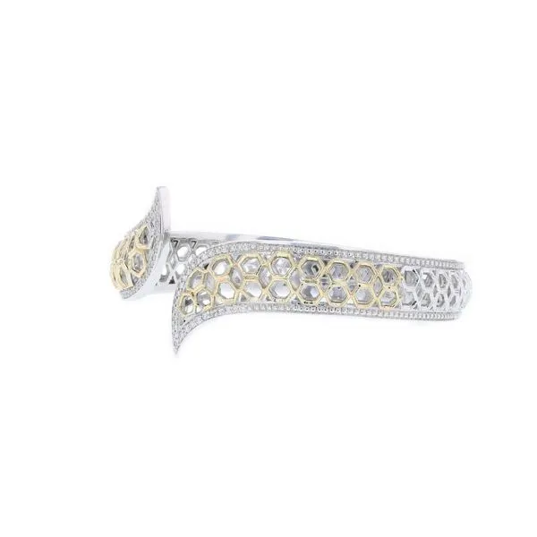 PiyaRo Sterling Silver & 14KY 0.52ctw Diamond Bangle Bracelet Image 2 Diamonds Direct St. Petersburg, FL