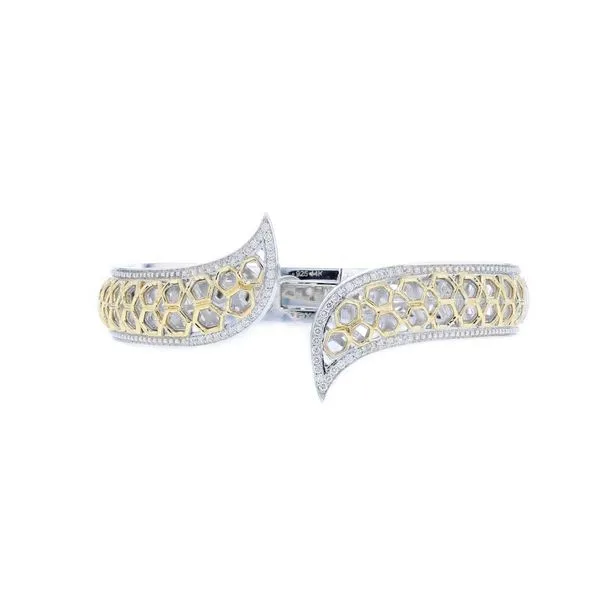 PiyaRo Sterling Silver & 14KY 0.52ctw Diamond Bangle Bracelet Diamonds Direct St. Petersburg, FL